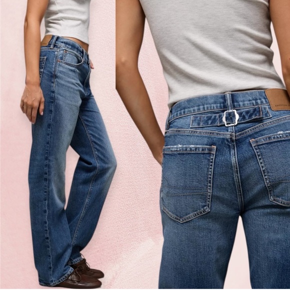 NEW American Eagle AE Strigid Low-Rise Baggy Ex boyfriend Jean size 10 short NWT - Picture 6 of 8